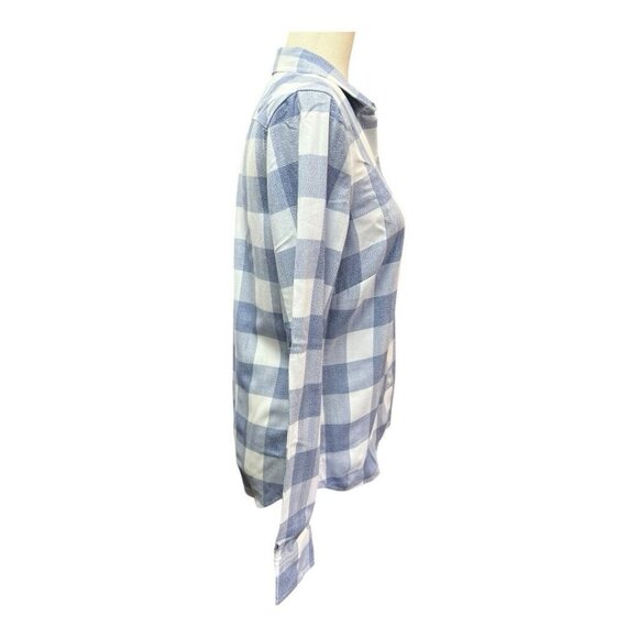 UNTUCKit Womens Volnay Plaid Long Sleeve Button Down Top~Various~Blue White NWT - Picture 3 of 11